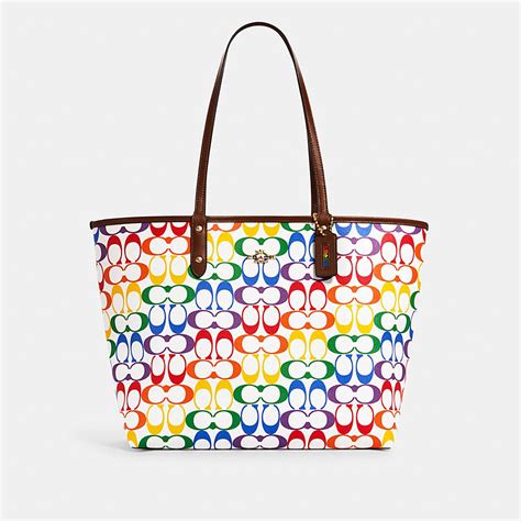 bolsa tote coach reversible|coach outlet rainbow bag.